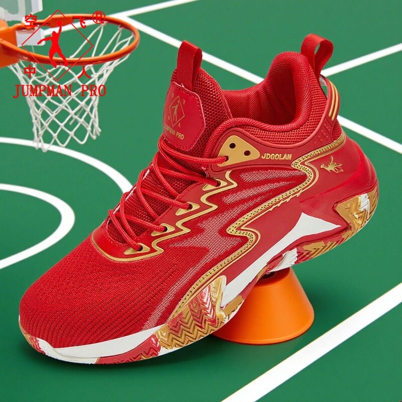 Jordan Gran New Year Red Basketball Shoes Men's Shoes Spring and Autumn Outdoor Non-Slip Wear-Resistant Practical Student Sports Shoes