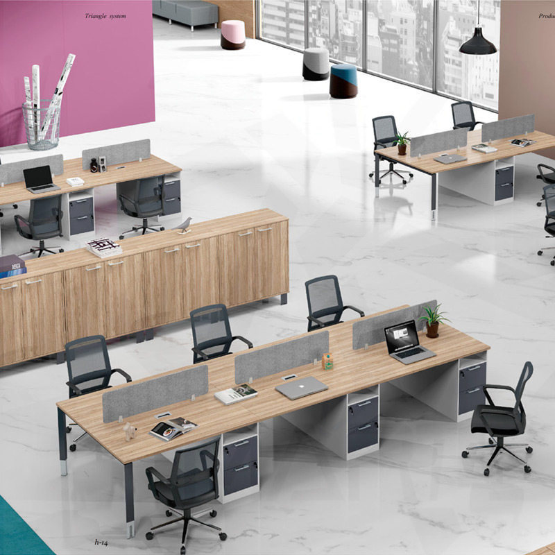 Shenzhen industrial style creative staff desk furniture financial staff office table and chair combination simple 4 6 people
