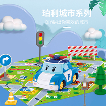 Deformation Police Car Perli Sheriff Toy Car Perli City Series Puzzle Rescue Team Vehicle Ambarroy Fire Truck