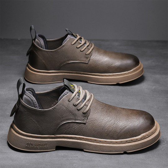 Casual leather shoes men's Martin boots men's low-cut men's shoes 2026 spring and autumn style Martin shoes workwear British style