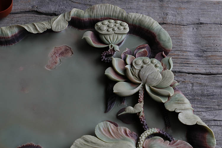 Shu is a purple robe jade belt stone tea tea tray with the whole piece of the original natural stone, stone tea set contracted dry mercifully set