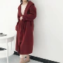 Áo khoác len cashmere trùm đầu Hàn Quốc Dongdaemun 2018 - Áo len lót đôi áo cardigan nữ