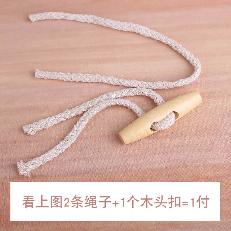 Environmentally friendly single double-hole natural wood olive button with rope horn for buttoned male and female big coat sweater jacket