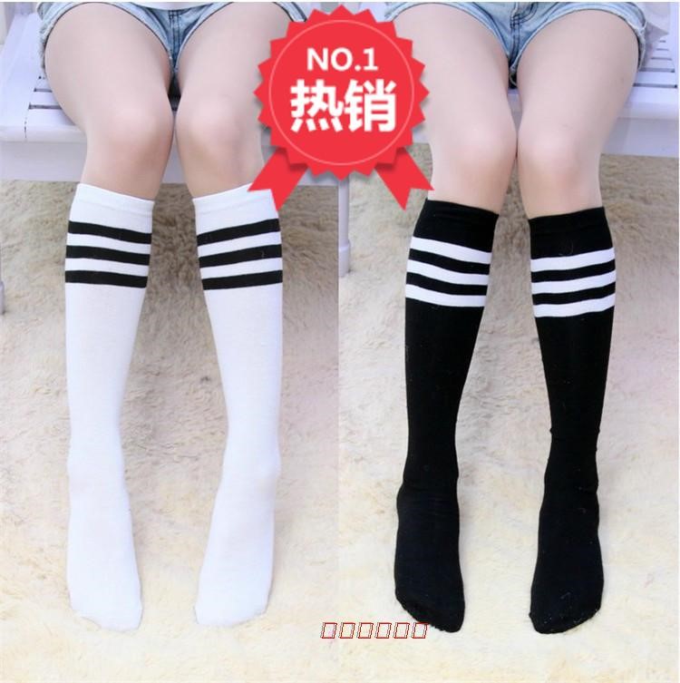 College street fashion pure white stockings children's orange black socks women's long tubes summer style bottoming socks color matching