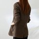 2022 autumn and winter new woolen houndstooth temperament suit jacket women's popular casual all-match fashion tops