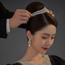 New pearl earrings for women with diamonds high-end temperament retro pearls and rhinestone crowns bridal accessories and makeup accessories