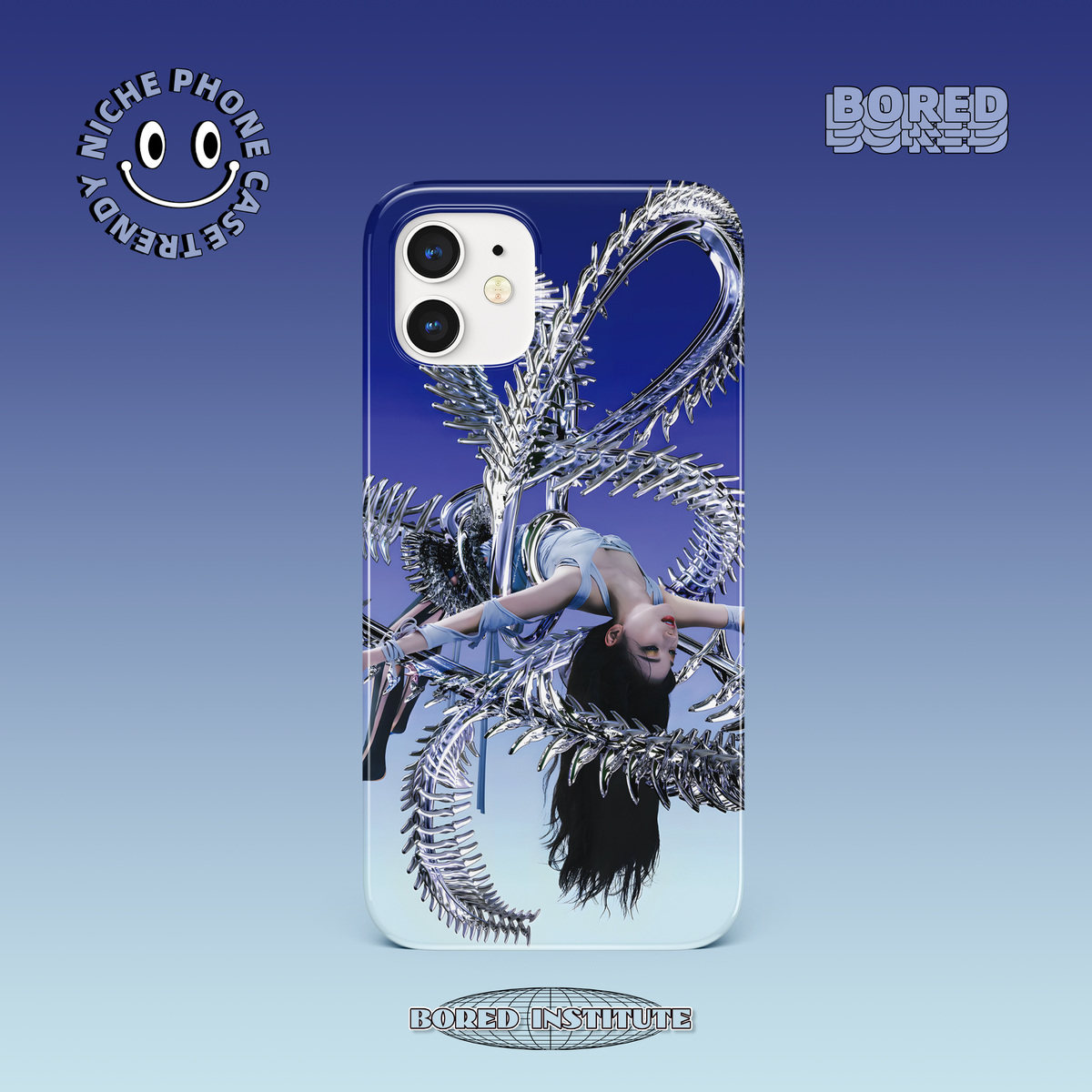 Sci-fi niche cyberpunk future human y2k technology phone case for iPhone 11/12/13 Pro