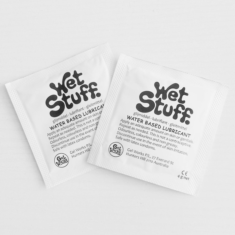 Australian Wet Stuff Water soluble lubricant portable lubricant travel with human lubricating fluid (4g)