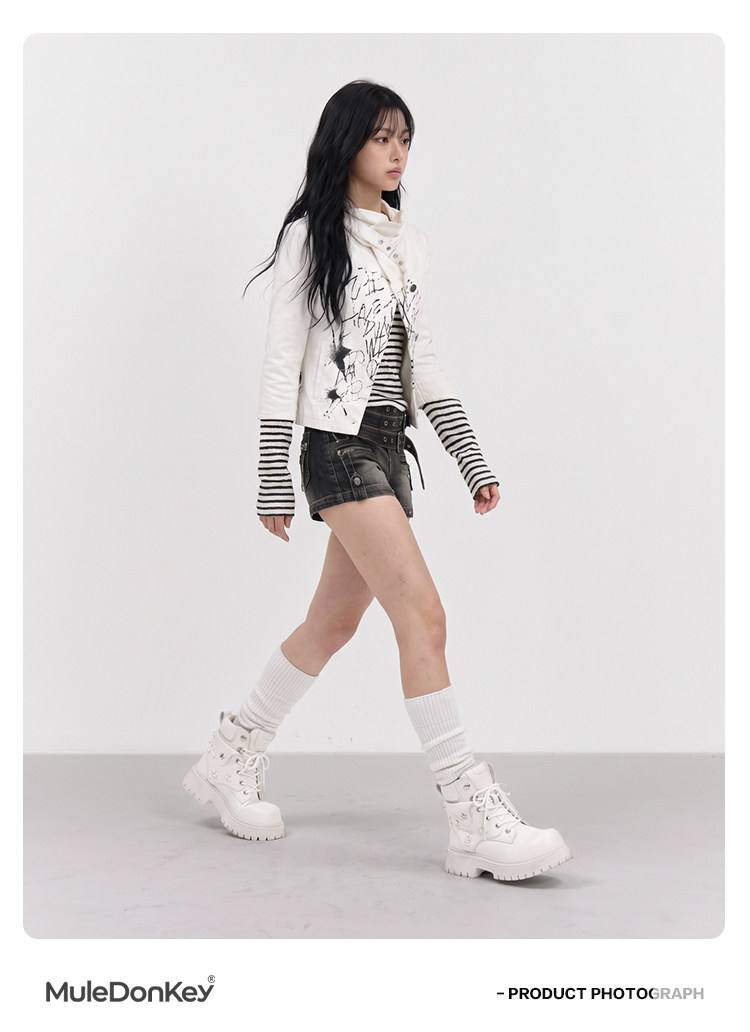 Mule Donkey Lace-Up Platform Martin Boot