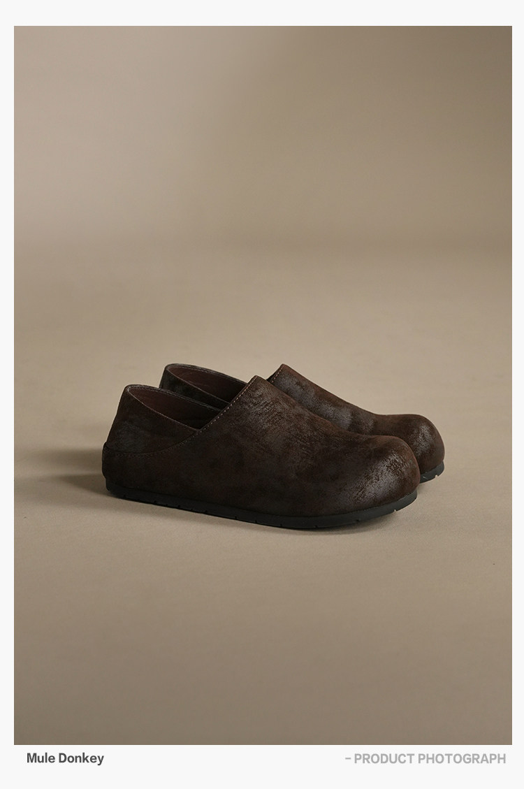 Mule Donkey Suede Closed-Toe Thick-Sole Mule