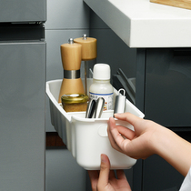Kitchen wall storage seasonings multifunctional cabinet door slit refrigerator shelf side storage countertop wall hanging