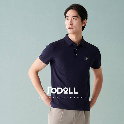 JODOLL polo shirt with a lapel collar, a versatile solid-color T-shirt for men's summer style, and a business casual short-sleeved T-shirt for men