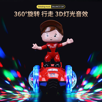 Douyin puzzle children electric rotating toy car police boy girl baby police car car 23-4 years old