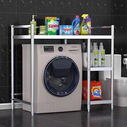 Stainless steel washing machine, rack roller bathroom washing machine dryer dryer, stacked combination three -layer storage rack