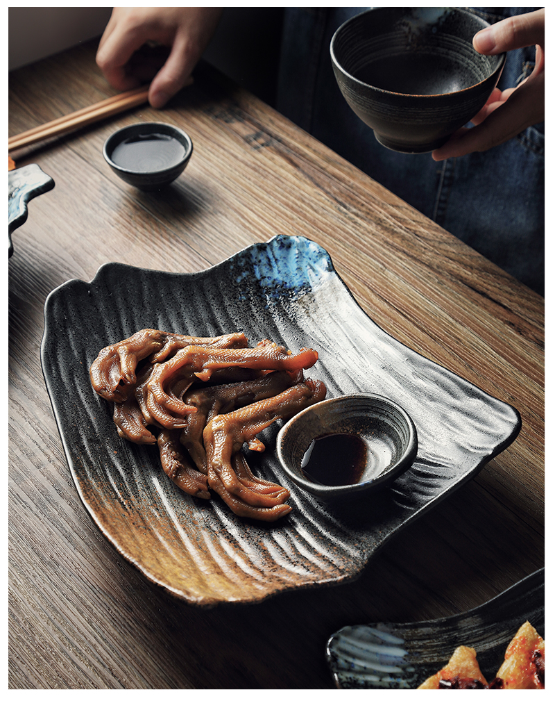 Tao soft abnormity Japanese - style tableware ceramics irregular dish dish dish sushi sashimi dish restaurant hotel retro plates