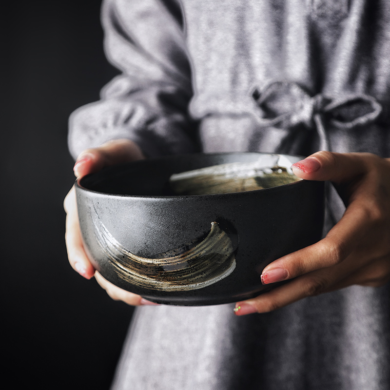 Tao soft Japanese creative household tableware rice bowls rainbow such use large ceramic bowl of soup bowl ceramic household food bowl of move