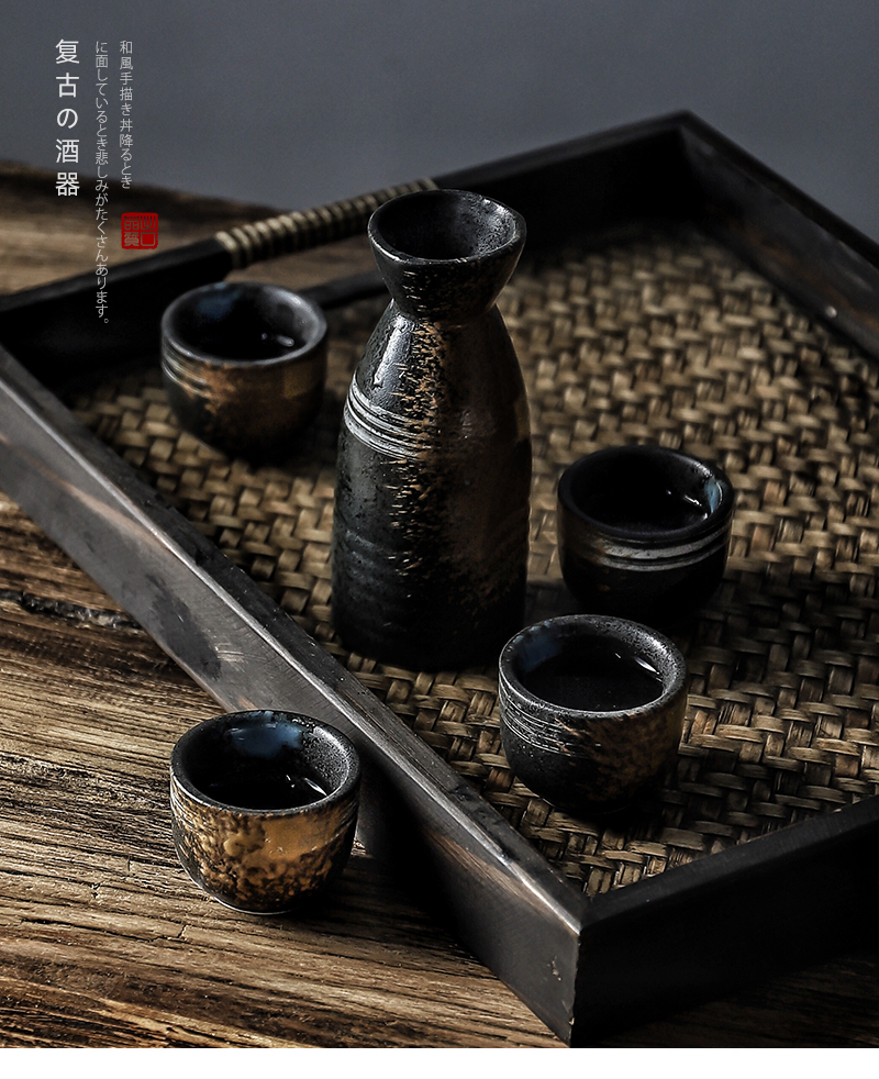Tao soft Japanese do old pub clear wine restoring ancient ways suit small household hip flask glass glass liquor spilled points