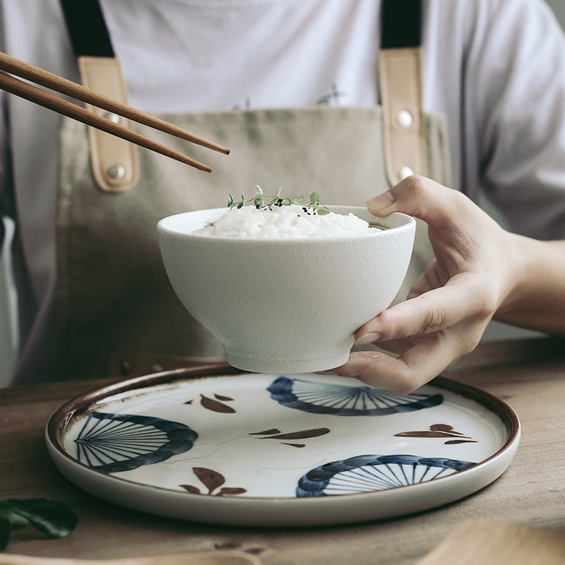 Tao soft Japanese hand - made ceramic home eat rice bowl bowls bowl bowl a single bowl of soup bowl Korean rice bowl