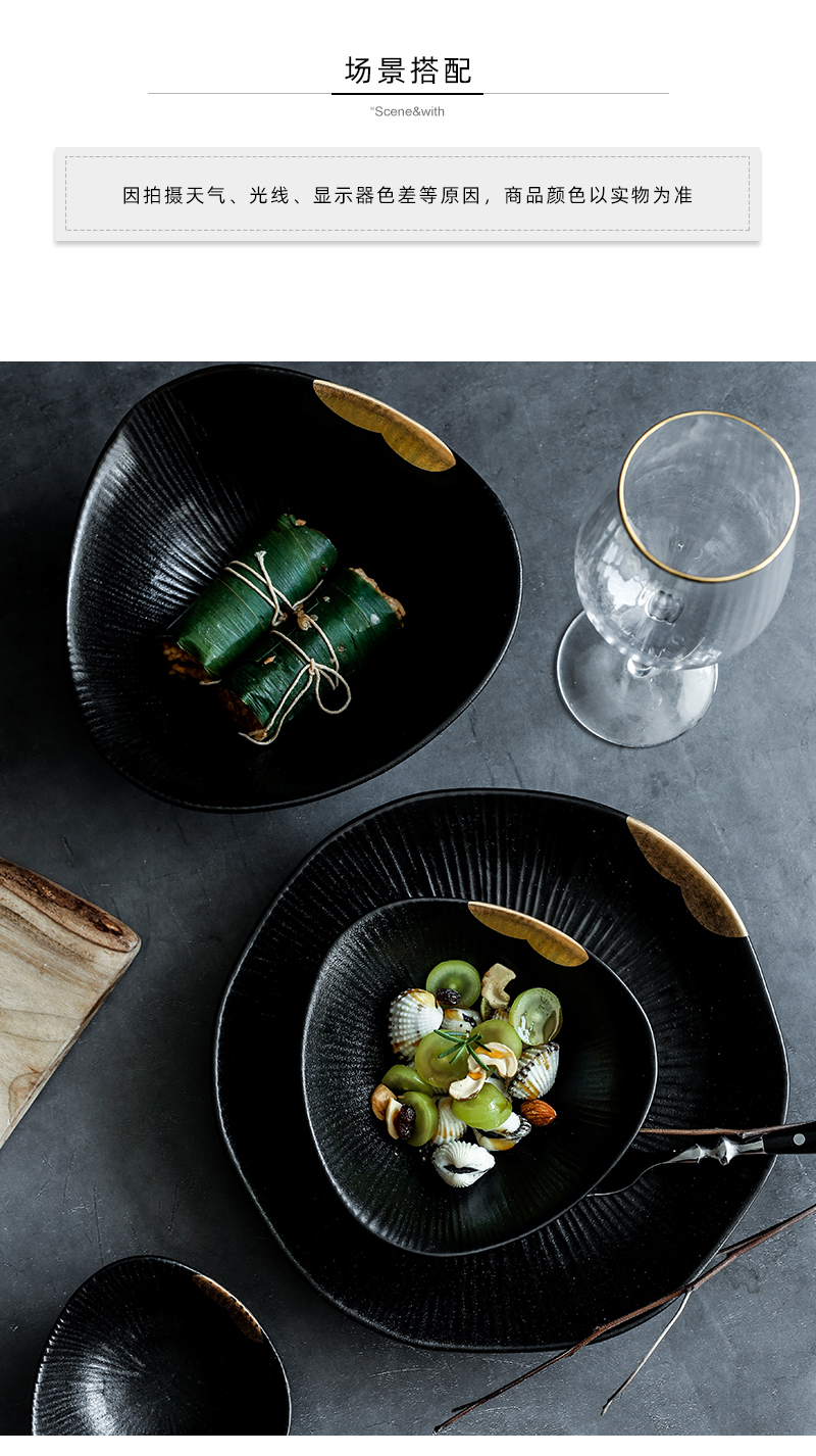 Ceramic dish soft European Ceramic tableware triangle shallow bowl of household food cold dishes bowl of fruit salad bowl dessert plates