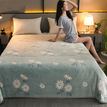 Coral velvet sheets one-piece non-slip double-sided milk flannel blanket plus velvet winter plush blanket winter one meter five