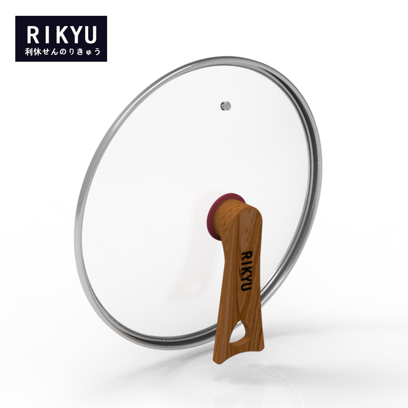 Pot cover tempered glass can stand pot cover household frying pan cover transparent soup steamer universal 28 30 32cm stainless steel