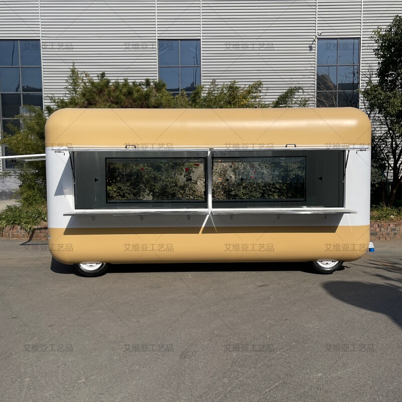 Trendy Food Truck with Iron Art Design, Cloud Storage, Commercial Mobile Multifunctional Coffee and Milk Tea Cart for Tourist Areas and Campsites Trendy Food Truck with Iron Art Design, Cloud Storage, Commercial Mobile Multifunctional Coffee and Milk Tea Cart for Tourist Areas and Campsites