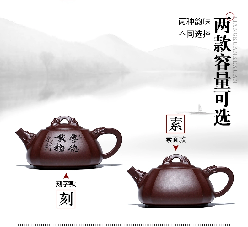ấm thạch biều Yixing cát tím nồi xác thực nổi tiếng handmade ấm trà hộ gia đình công suất lớn bộ trà vần rồng đá muỗng ấm trà ấm tử sa cao cấp an nhi trà ấm tử sa cũ