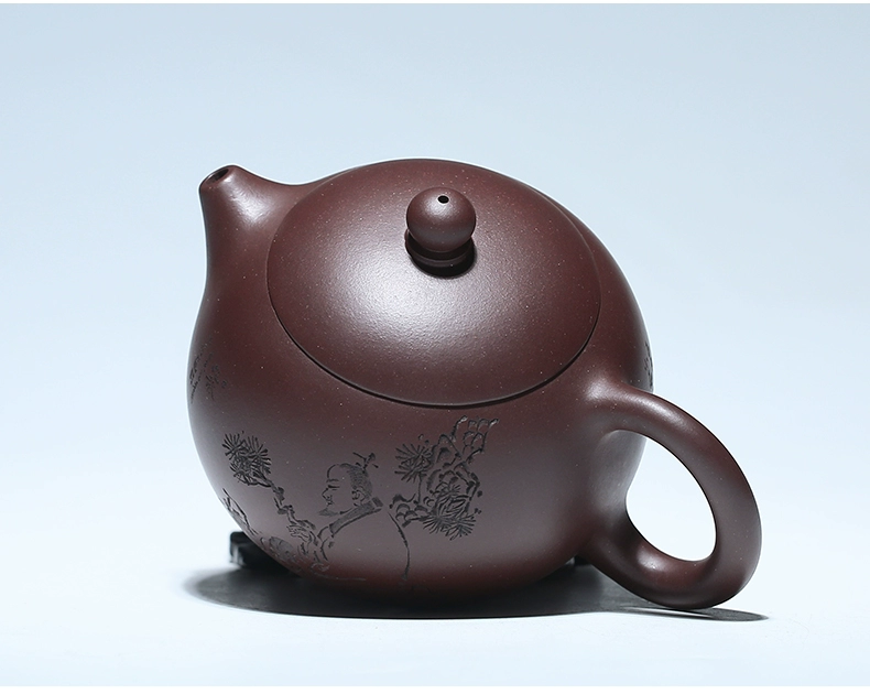 ấm sa tử Yixing tím nồi đất sét nguyên chất handmade hộ gia đình Kung Fu trà Bộ quà tặng bộ trà gốc khoáng đất sét tím công suất lớn nồi Xishi bán ấm tử sa ấm sa tử