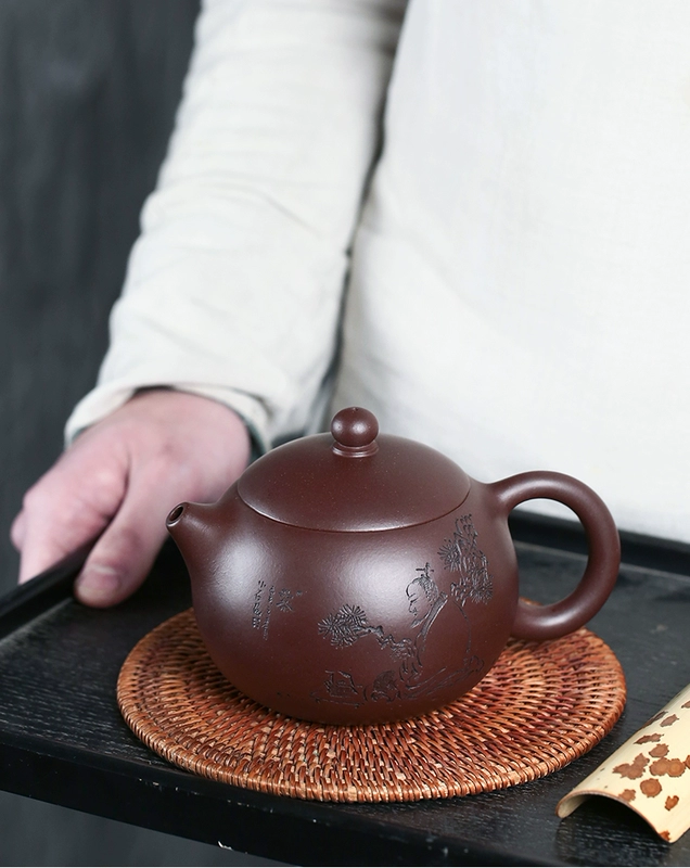 ấm sa tử Yixing tím nồi đất sét nguyên chất handmade hộ gia đình Kung Fu trà Bộ quà tặng bộ trà gốc khoáng đất sét tím công suất lớn nồi Xishi bán ấm tử sa ấm sa tử