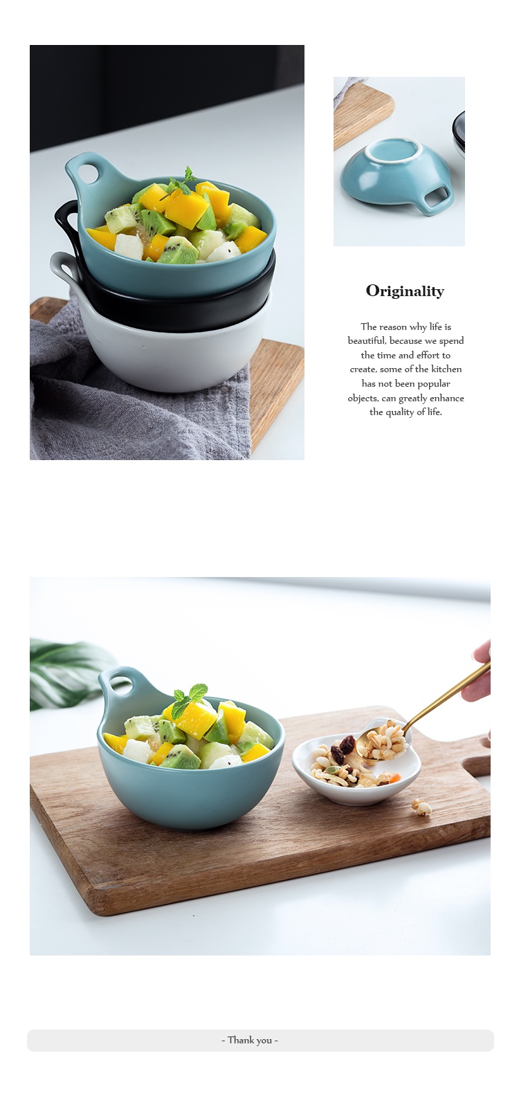 Jingdezhen ceramic rice bowl meal salad fruit bowl dessert snacks always northern wind three color matte enrolled monaural bowl