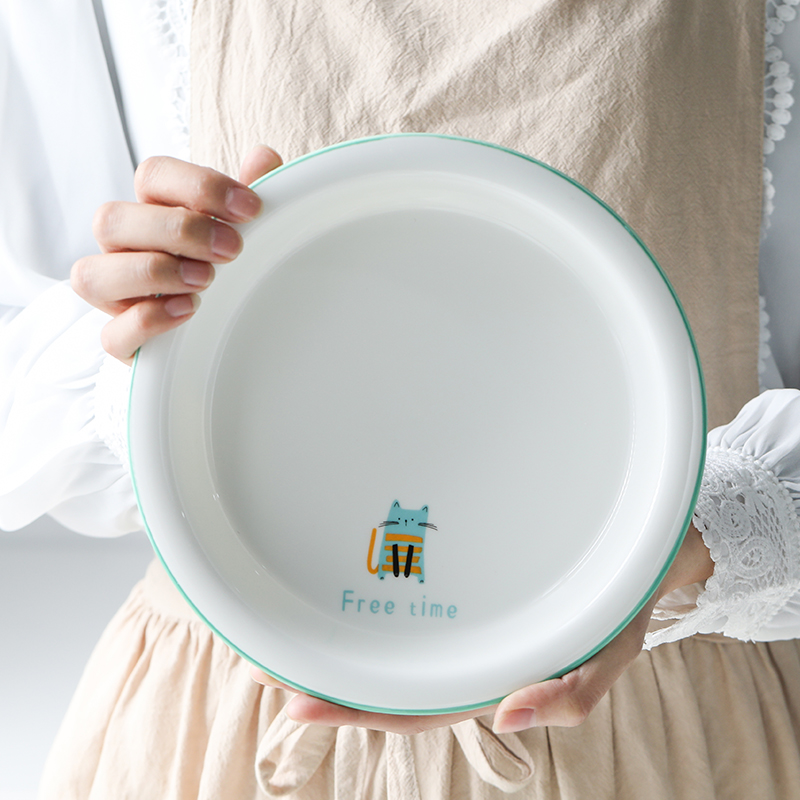 Japanese style restoring ancient ways of imitation enamel to use glass ceramic plate with rainbow such as bowl soup bowl plate