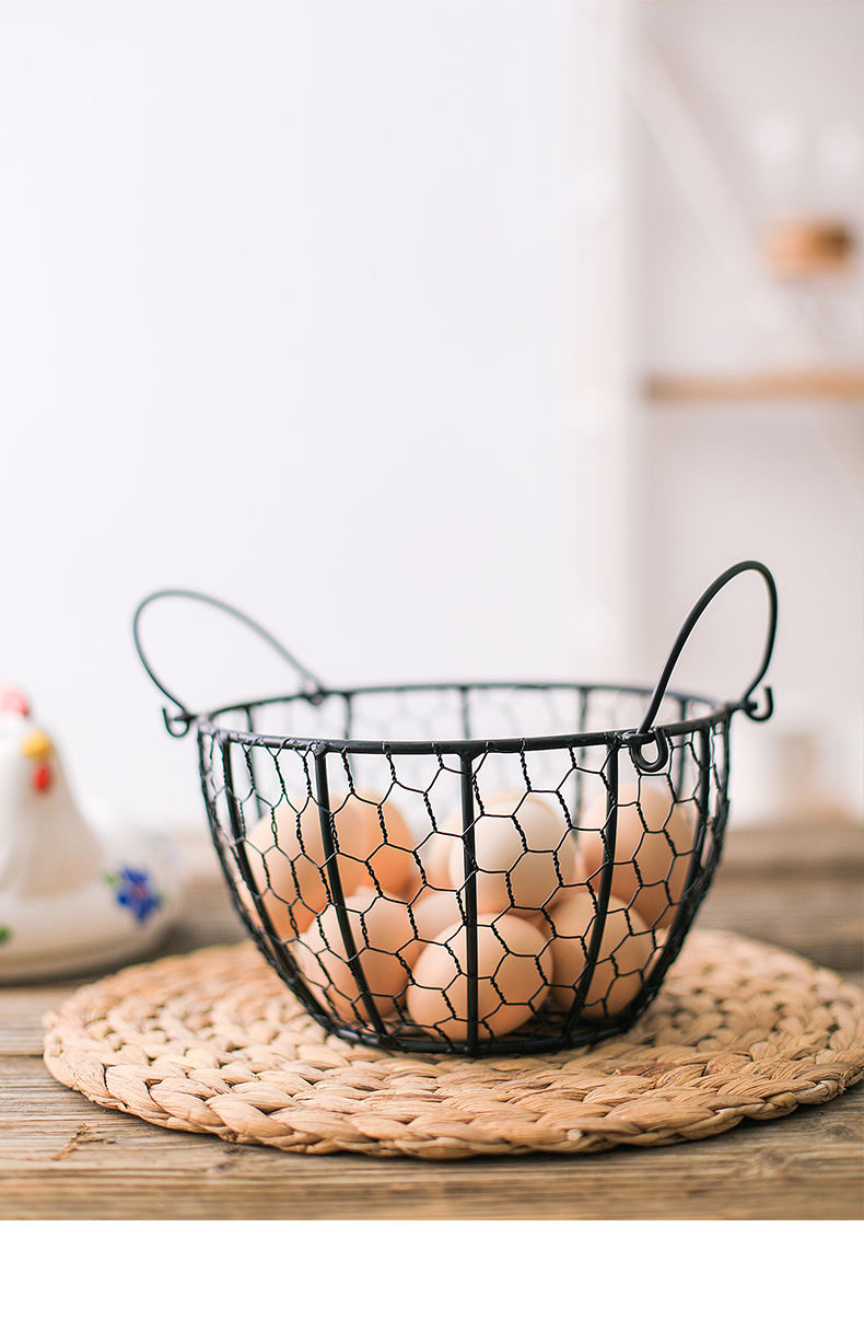 An Egg basket of fruit basket of garlic potatoes sundry blue ceramic kitchen decorating ideas the hen to receive iron basket