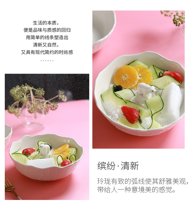 Northern wind polar bear ceramic fruit sweet dessert salad bowl creative three - dimensional animal snacks soup bowl