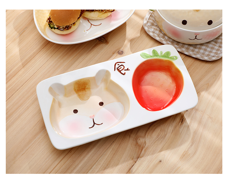 Student dormitory ears with cover ceramic hamster mercifully rainbow such as bowl li riceses leave express cartoon young girl heart bowl of creativity