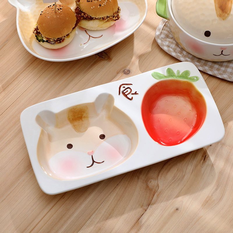 Student dormitory ears with cover ceramic hamster mercifully rainbow such as bowl li riceses leave express cartoon young girl heart bowl of creativity