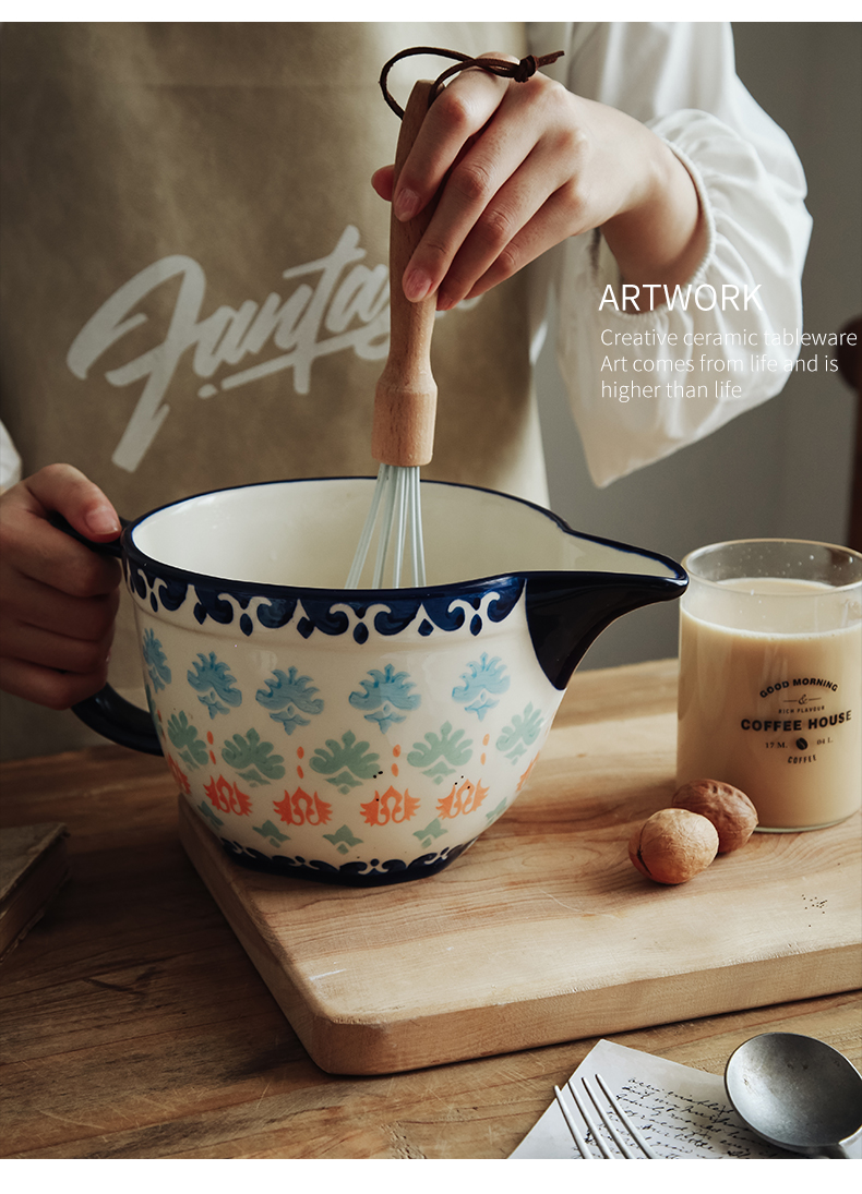 The Home dozen dense eggs bowl of drainage expressions using the and face basin fillings baking bowl of the food bowl bowl European wind ceramic mixing bowl