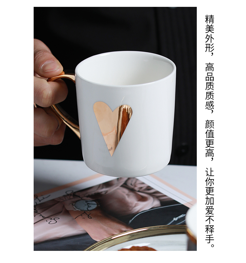 Jingdezhen Nordic gold paint ceramic keller of coffee cup cup milk for breakfast cup to send a cups