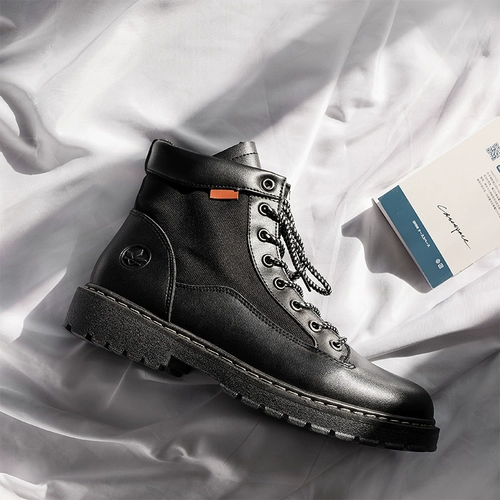 Martens, зимние ботинки для мальчиков в английском стиле, высокие сапоги, флисовые туфли для черной кожи, средней длины, в британском стиле