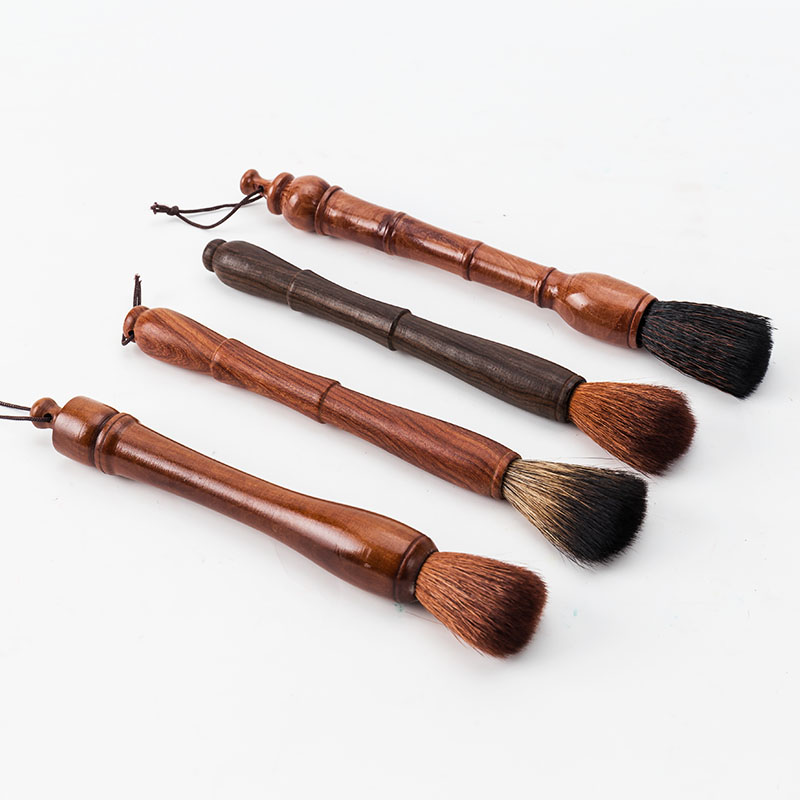 Art of hua limu YangHuBi kung fu tea set solid wood ebony tea brush pen brush sweep tea taking with zero