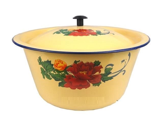 Enamel soup bowl basin thickening magnetic magnetic ceramic POTS home little and the basin that wash a face with cover large capacity in the kitchen