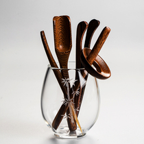 Glass Water Glass Transparent Kongfu Tea Accessories Tea Road Six Gentleman Suit Containing Tea Cylinder Bamboo bamboo creative big