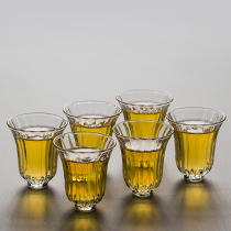 Small teacup heat-resistant glass small cup 6 packs Kung Fu tea cup White wine tea master cup Japanese small household