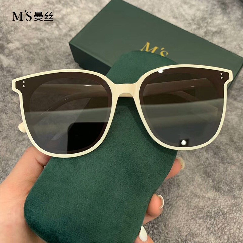 GM sunglasses female summer sun protection 2022 new advanced sensation UV resistant large face slim white myopia sunglasses