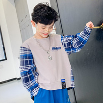 Boys clothes Spring and Autumn Tide baby coat foreign atmosphere big Children Spring base shirt loose version T-shirt tide