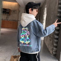 Boys denim coat spring and autumn 2021 new childrens jacket coat Tong Tong boy foreign style childrens clothing