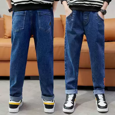Boys pants spring style foreign school children's casual jeans boys Sports spring and autumn clothing middle children Korean version of trousers tide