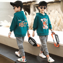 Boys spring suit 2021 New Korean version of handsome middle-aged childrens clothes two-piece foreign style spring and autumn childrens clothing