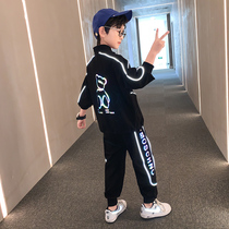 Boys spring clothes 2021 new childrens street dance uniforms handsome set in the big children Spring Autumn loose sports tide childrens clothing