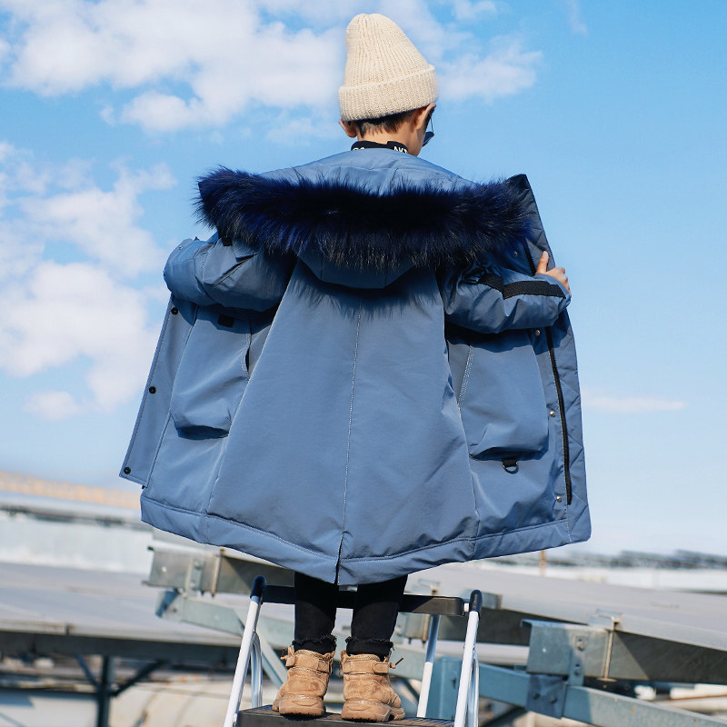 Boys ' winter cotton coat jacket 2020 new middle and large children's winter thickened down quilted jacket children's Korean version of the foreign school tide