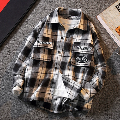 Детская осенняя летняя одежда, рубашка, хлопковый осенний лонгслив для мальчиков, подходит для подростков